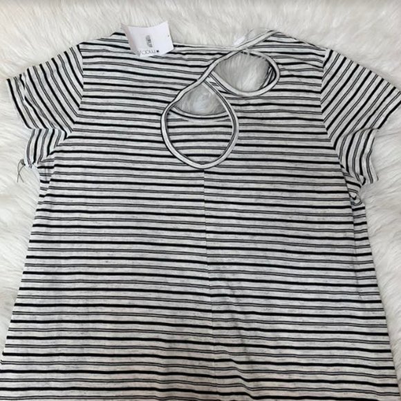 NEW Calvin Klein Performance Plus Size Striped Tee T-Shirt 2X Workout Top - Picture 3 of 6